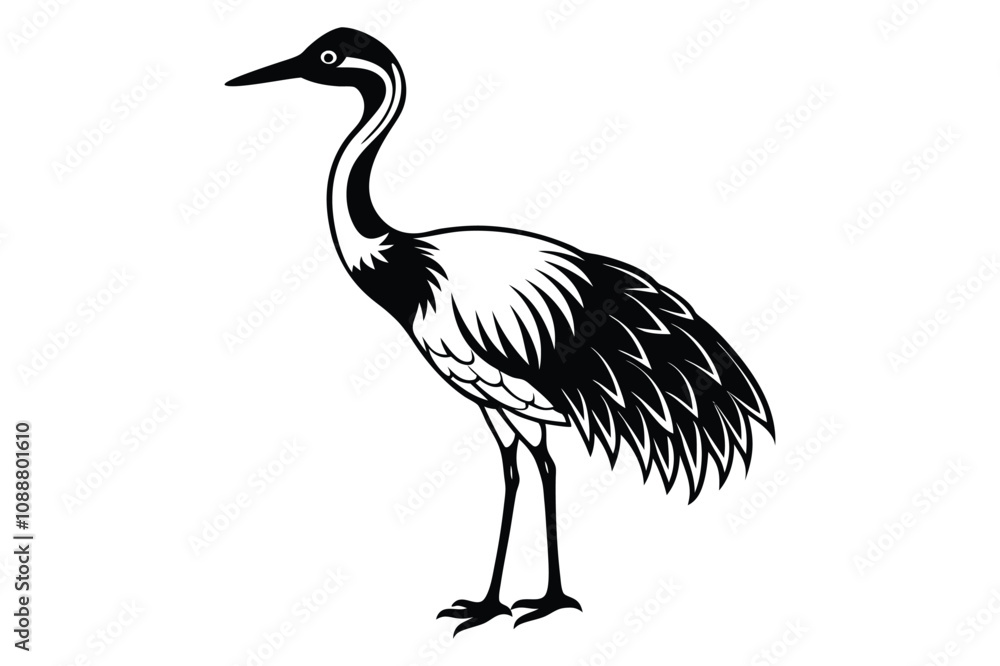 Obraz premium crane silhouette isolated on white background
