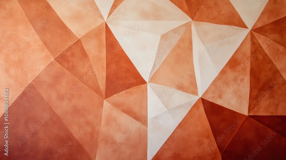 Abstract geometric wall art with orange and white hues. Abstract geometric wall art with orange and white hues.