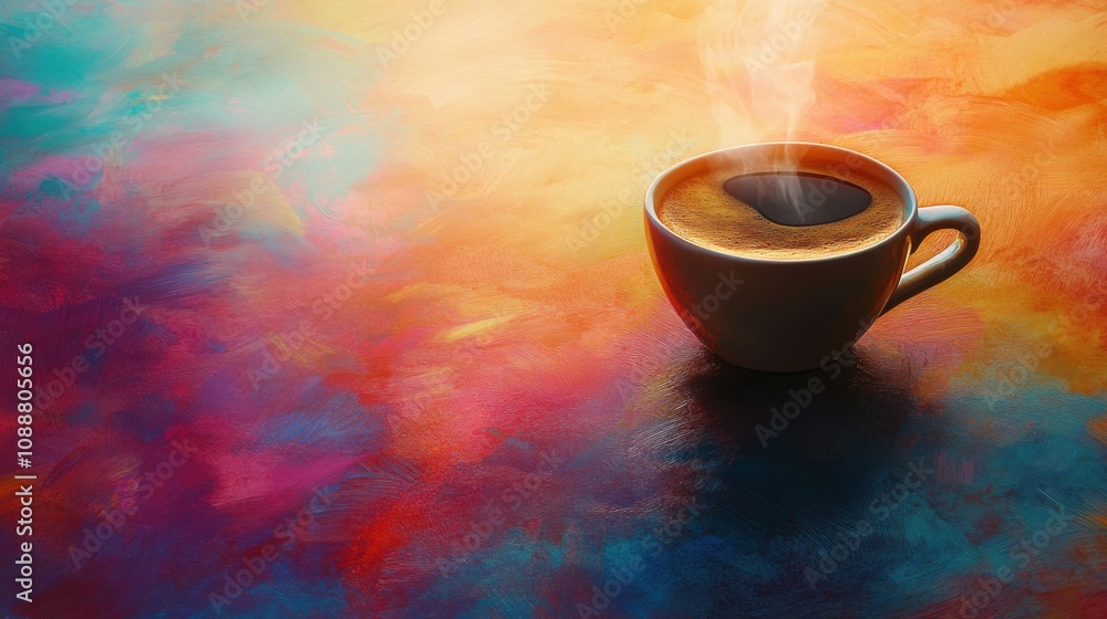 Obraz premium Aromatic hot coffee cup. Generative AI