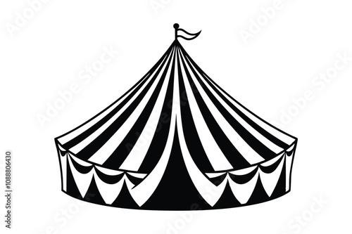 circus tent silhouette vector illustration on a white background