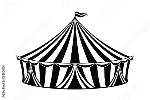 circus tent silhouette vector illustration on a white background