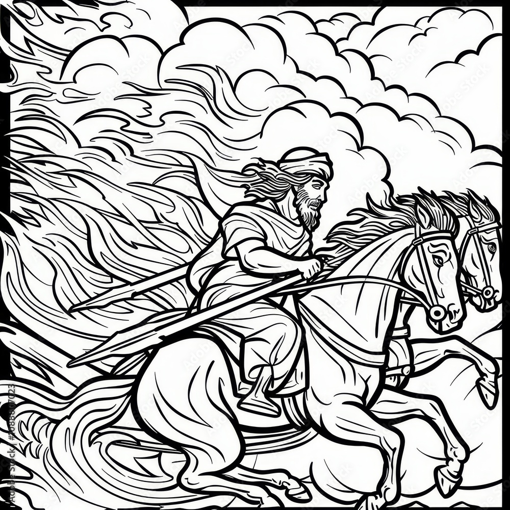 Fototapeta premium Biblical stories coloring book: creative journey through scripture