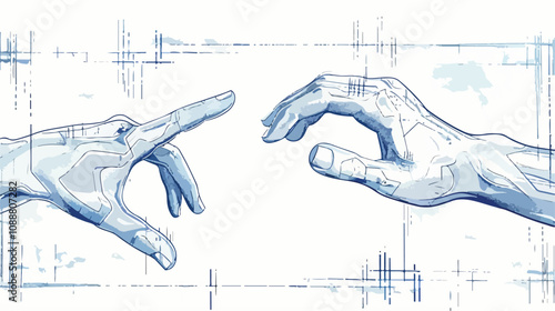 Close-Up of Human Hands Using Virtual Panel Technology