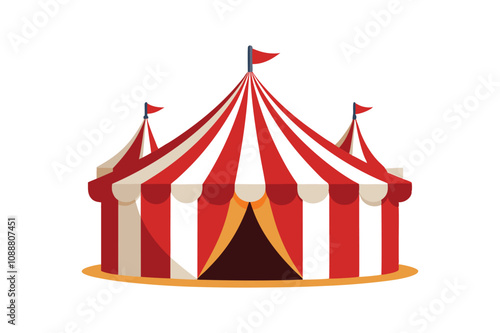 red circus tent vector illustration on a with background