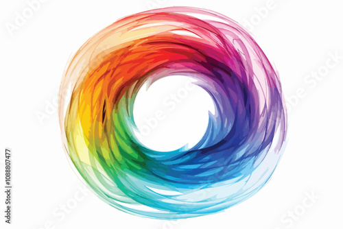 Color Circle Clipart Isolated on White Background