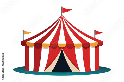 red circus tent vector illustration on a with background