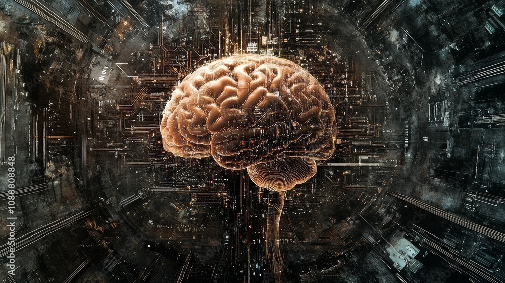 Futuristic AI concept and visualization Futuristic AI concept and visualization