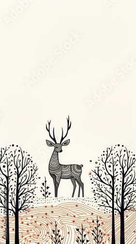 Reindeer art wildlife cartoon. photo