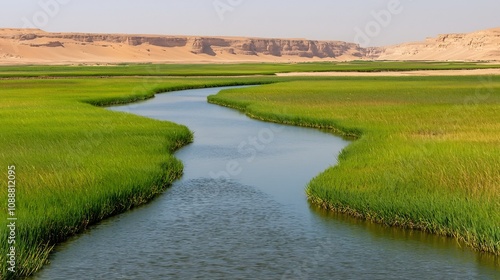 Sustainable Irrigation System Quenching Thirsty Crops in Desert Landscape