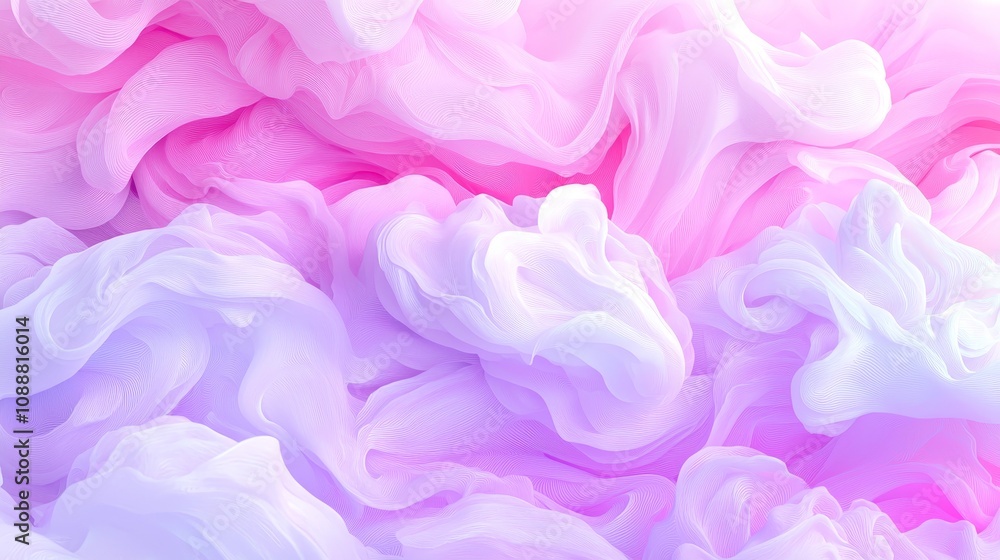 Fototapeta premium Soft swirls of pastel colors a dreamy blend of pink and lavender hues evoking serenity and calmness in abstract art