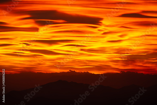 Lenticular clouds at sunset Amazing natural phenomena