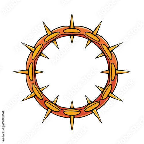 Crown of Thorns vector illustration on white background.