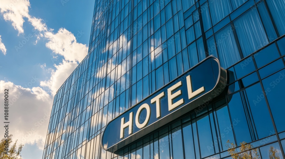 Modern Hotel Facade with Striking Modern Hotel Facade with Striking