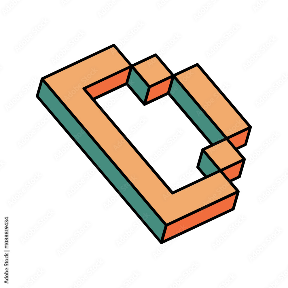 Isometric Colorful letter D, 3D alphabet illustration Isometric Colorful letter D, 3D alphabet illustration