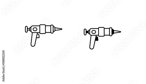 Caulking Gun icon design with white background stock illustration