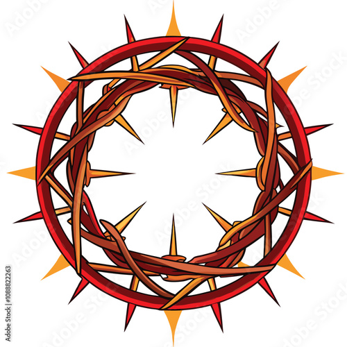 Crown of Thorns vector illustration on white background.