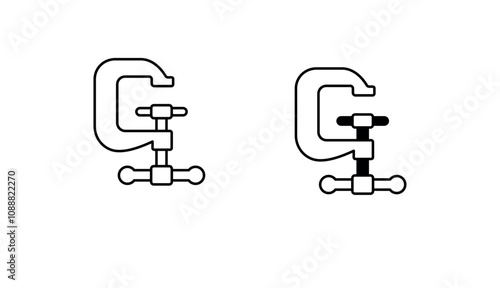 Clamps icon design with white background stock illustration