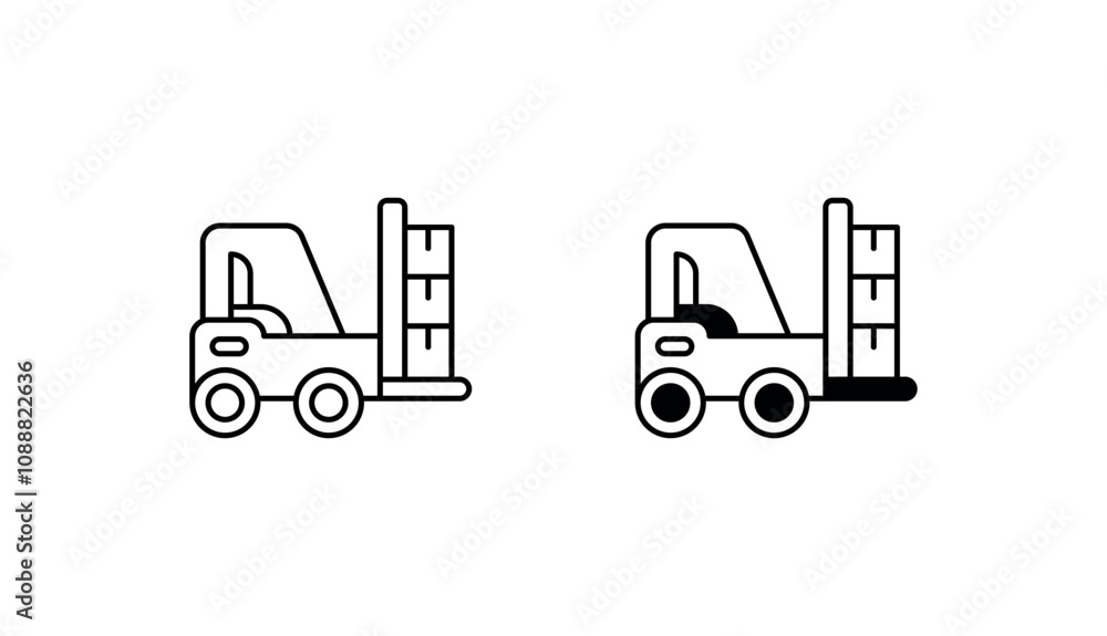 Naklejka premium Forklift icon design with white background stock illustration