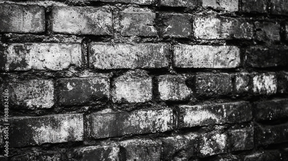 Dark brick wall, aged tapestry. Generative AI Dark brick wall, aged tapestry. Generative AI