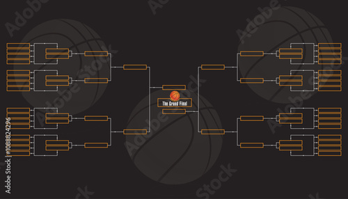 Playoff bracket tournament in total 32 brackets template