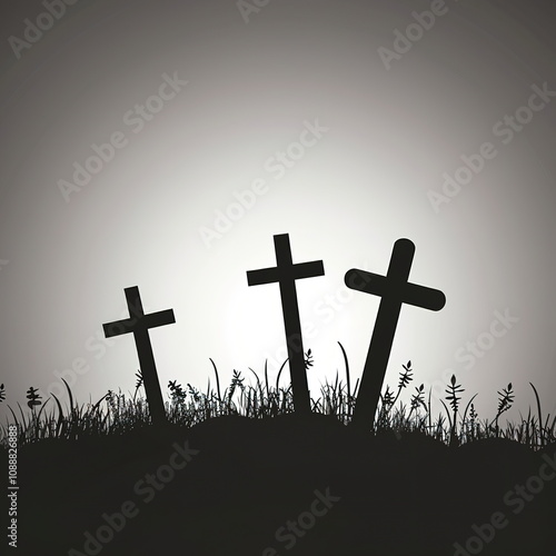 The concept of the silhouette of the three cross  