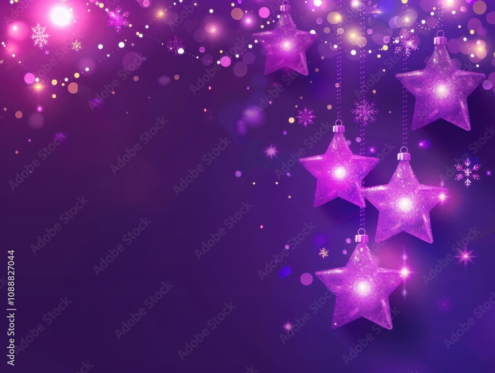A card full of festive joy—shining stars on a purple backdrop. Wishing you a Happy Christmas and a sparkling New Year! A card full of festive joy—shining stars on a purple backdrop. Wishing you a Happy Christmas and a sparkling New Year!