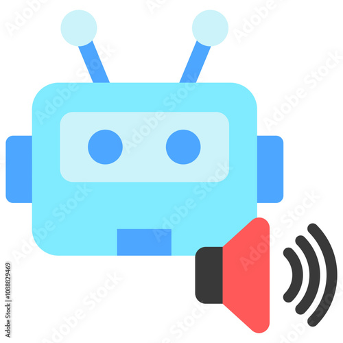 Speech Recognition flat color icon. use for modern concept, print, UI, UX kit, web and app development. Vector EPS 10, related to artificial intelligence, technology theme.