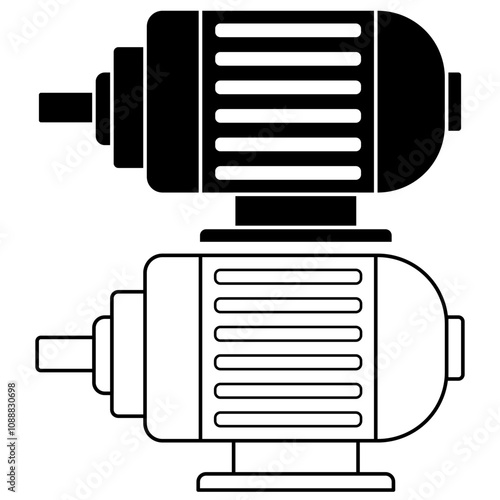 Electric motor icon vector illustration logo design. isolated on white