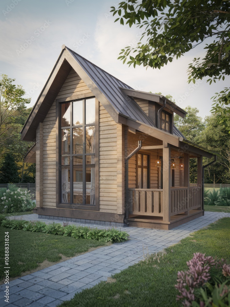 Modern Contemporary Home with Floor-to-Ceiling Windows and Beautiful Landscaping Modern Contemporary Home with Floor-to-Ceiling Windows and Beautiful Landscaping