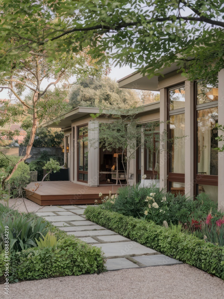 Modern Contemporary Home with Floor-to-Ceiling Windows and Beautiful Landscaping Modern Contemporary Home with Floor-to-Ceiling Windows and Beautiful Landscaping
