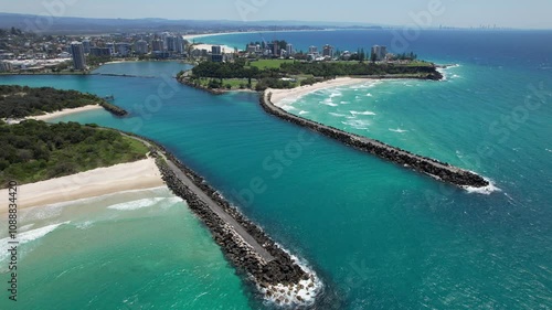 Wallpaper Mural Aerial View of Tweed River Mouth And Beach - New South Wales-Queensland Border In Australia. Torontodigital.ca