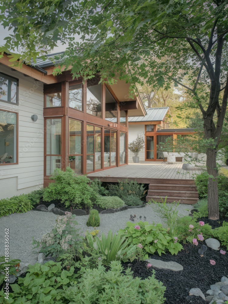 Modern Contemporary Home with Floor-to-Ceiling Windows and Beautiful Landscaping Modern Contemporary Home with Floor-to-Ceiling Windows and Beautiful Landscaping