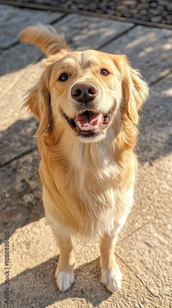 Golden Retriever Dog Portrait - Happy and Smiling Golden Retriever Dog Portrait - Happy and Smiling