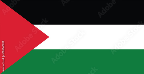 Palestine National Flag vector icon. Flag design of Palestine.