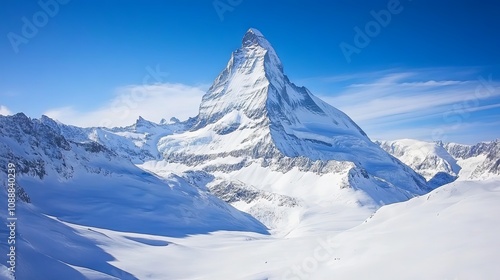 Wallpaper Mural Majestic Snow Capped Mountains: A Breathtaking Alpine Landscape Torontodigital.ca