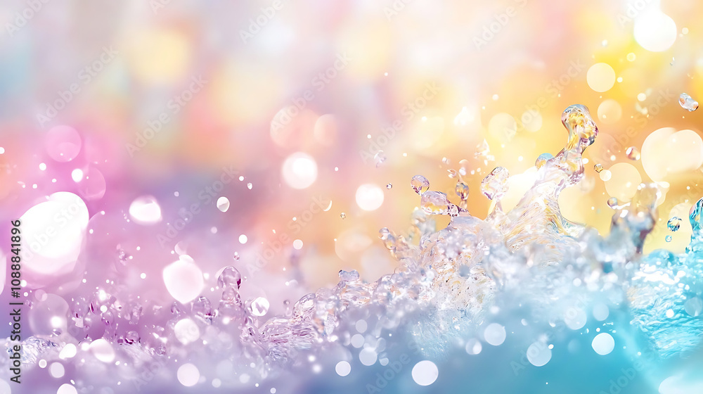 vibrant splash of water creates whimsical scene with colorful bokeh lights in background, evoking sense of joy and playfulness vibrant splash of water creates whimsical scene with colorful bokeh lights in background, evoking sense of joy and playfulness