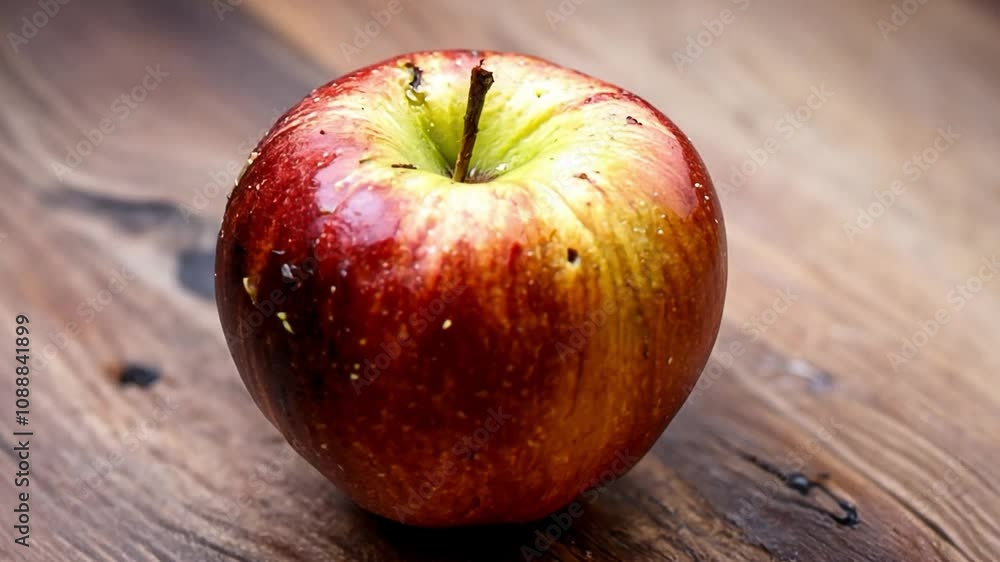 Close up of a delicious red apple turning slowly. Close up of a delicious red apple turning slowly.