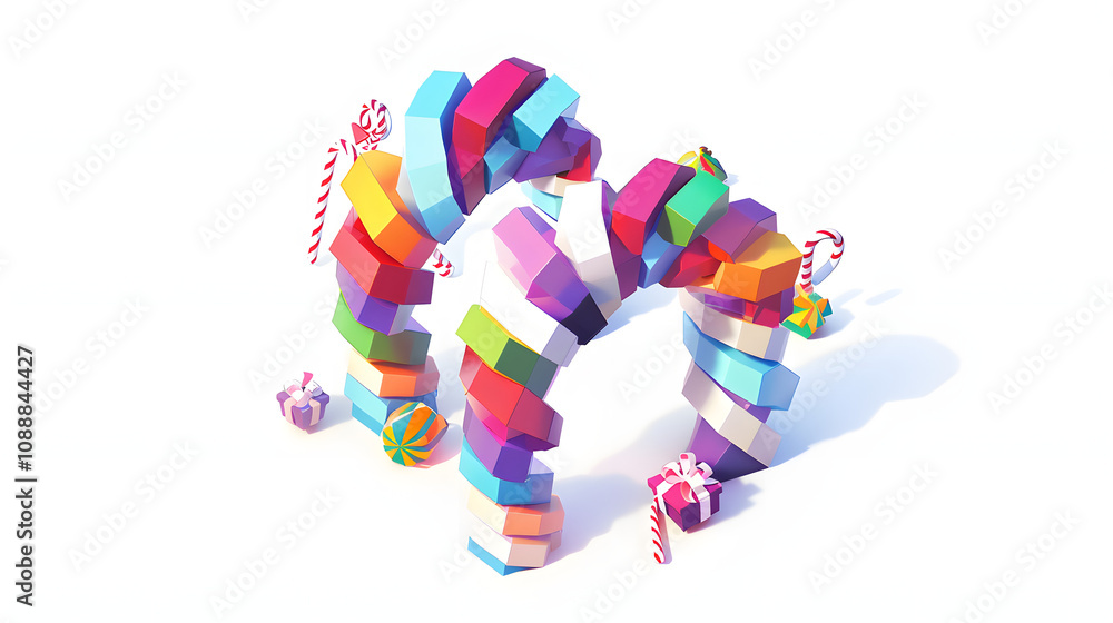 Streamers Icon New Year isometric Cartoon 3D Streamers Icon New Year isometric Cartoon 3D