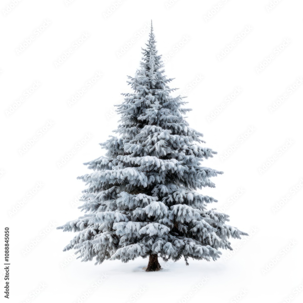 Fototapeta premium Christmas tree snow snow-covered evergreen.