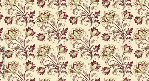 Damask floral seamless pattern vintage style