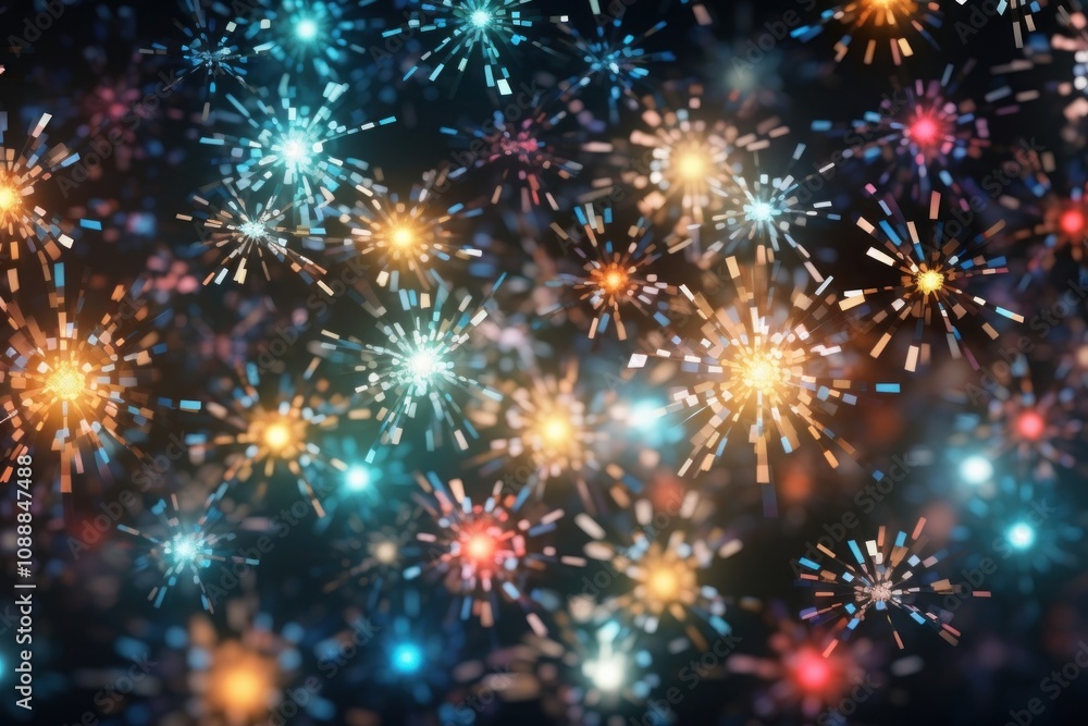 Fototapeta premium Pattern bokeh effect background backgrounds fireworks abstract.