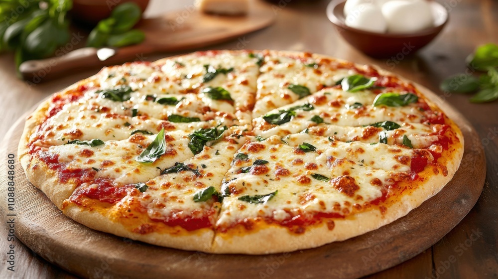 Mozzarella pizza, culinary delight. Generative AI Mozzarella pizza, culinary delight. Generative AI