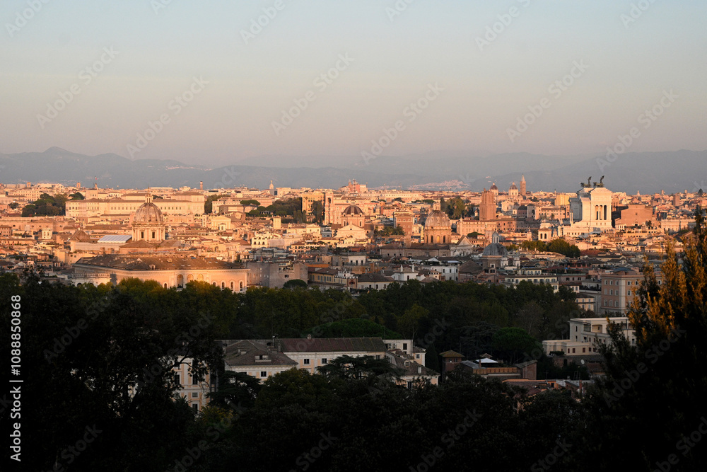 Obraz premium Panorama of Rome, Italy. Rome cityscape. Rome downtown