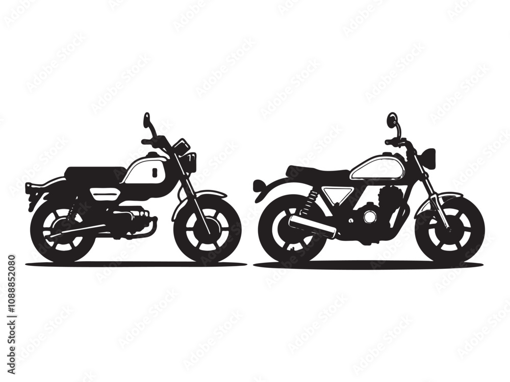 motor bike vector illustration set motor bike vector illustration set