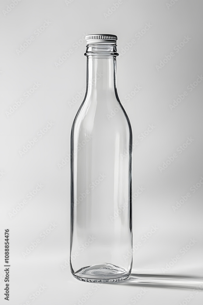a photo of a simple empty transparent water glass bottle mockup on a white background a photo of a simple empty transparent water glass bottle mockup on a white background
