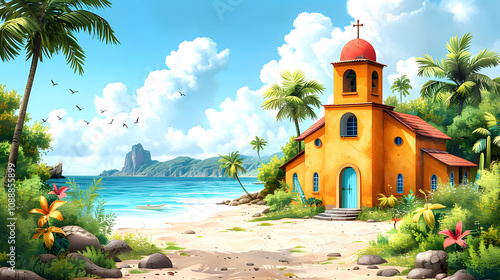 text vbs (vacation bible school) illustration advertisement,   with a white accent, png