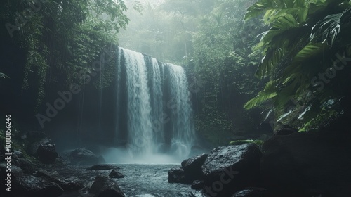 Lush Rainforest Surrounding Tibumana Waterfall photo