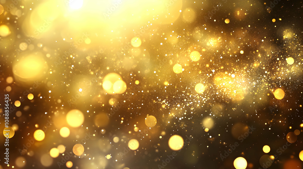 Golden Glittering Abstract Background with Sparkling Lights and Bokeh Effects, Ideal for Festive Designs and Celebrations. Golden Glittering Abstract Background with Sparkling Lights and Bokeh Effects, Ideal for Festive Designs and Celebrations.