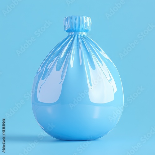 Smooth and Luminous: A Plastic Bag on a Solid Blue Background