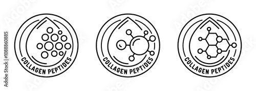 Collagen line icon. Connective tissue protein pictogram.